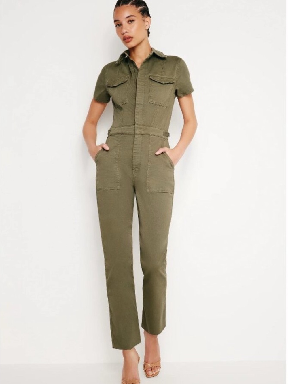 Good American fit for success jumpsuit in fatigue